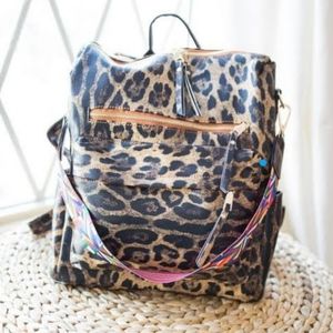 Leopard backpack purse